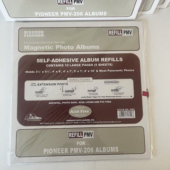 5 Pioneer Magnetic Photo Albums Self Adhesive Refills 5 Sheets for Style PMV-206 - Picture 5 of 5